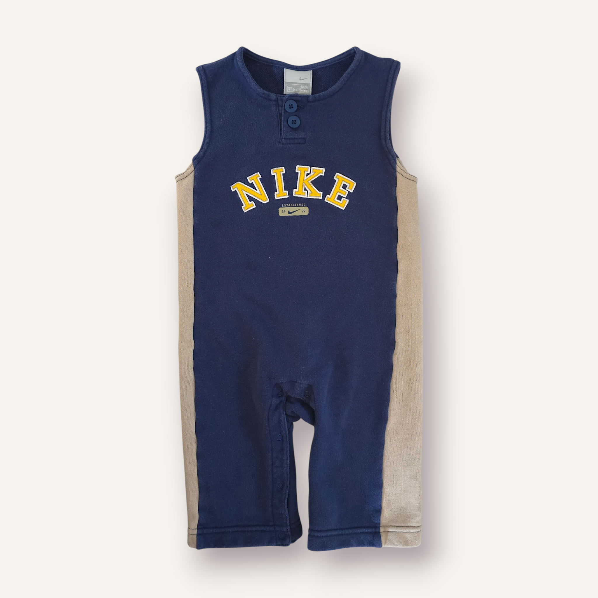 Y2K Nike Navy & Beige Sleeveless Romper (2T)