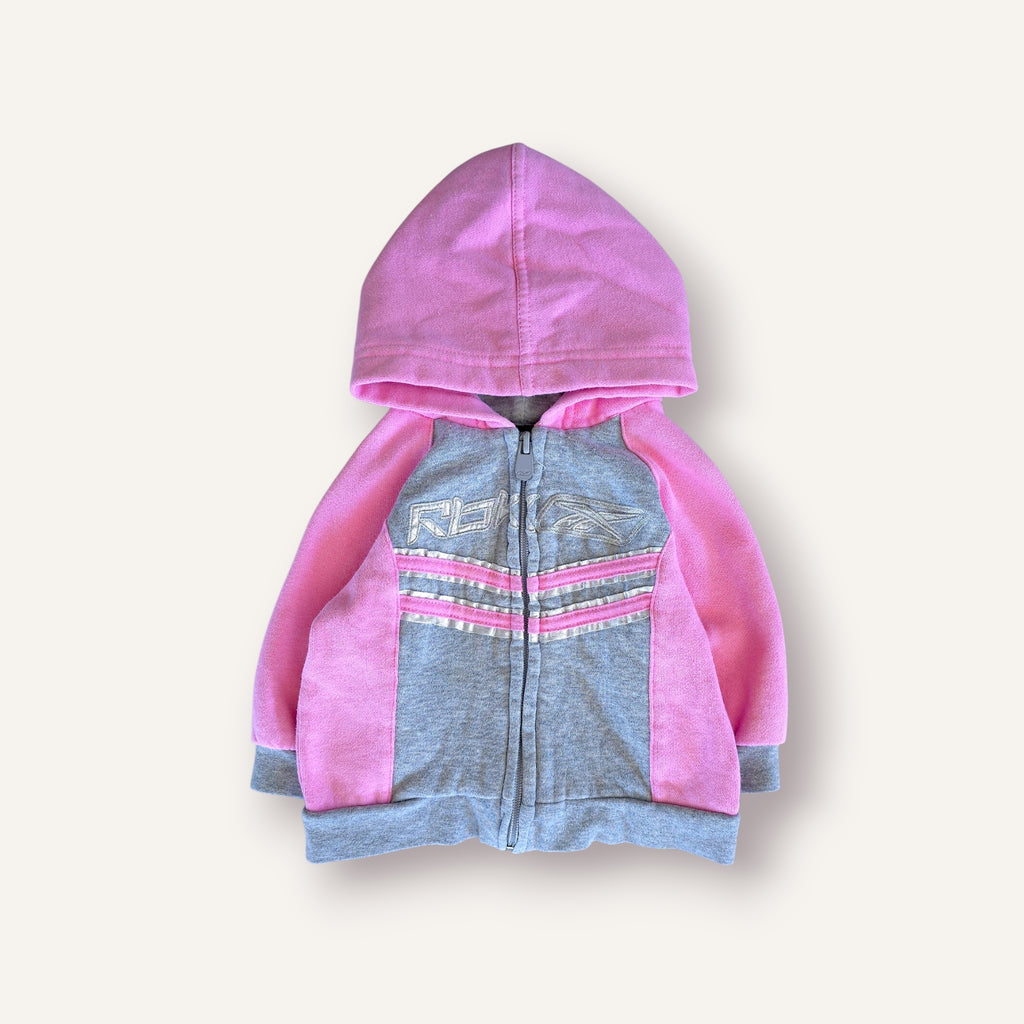 Vintage Reebok Pink and Grey Zippy Hoodie (12M)
