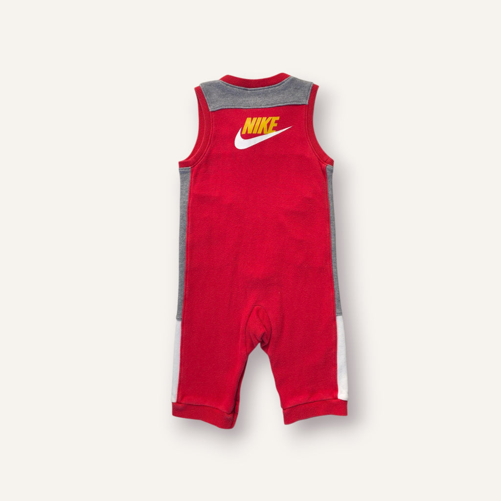 Y2K Red and Grey Nike Romper (2T)