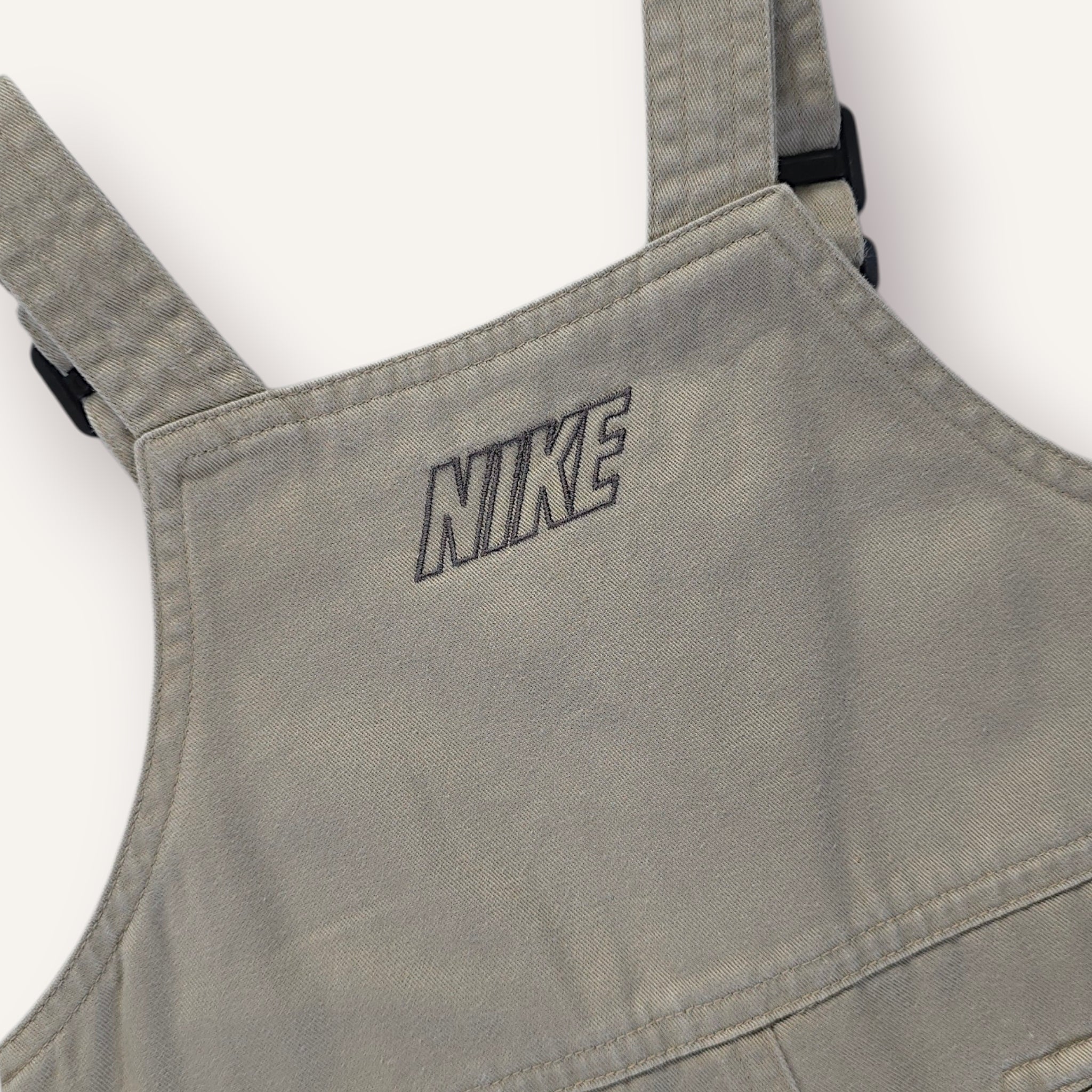 Y2K Beige and Red Nike Overalls (2T)