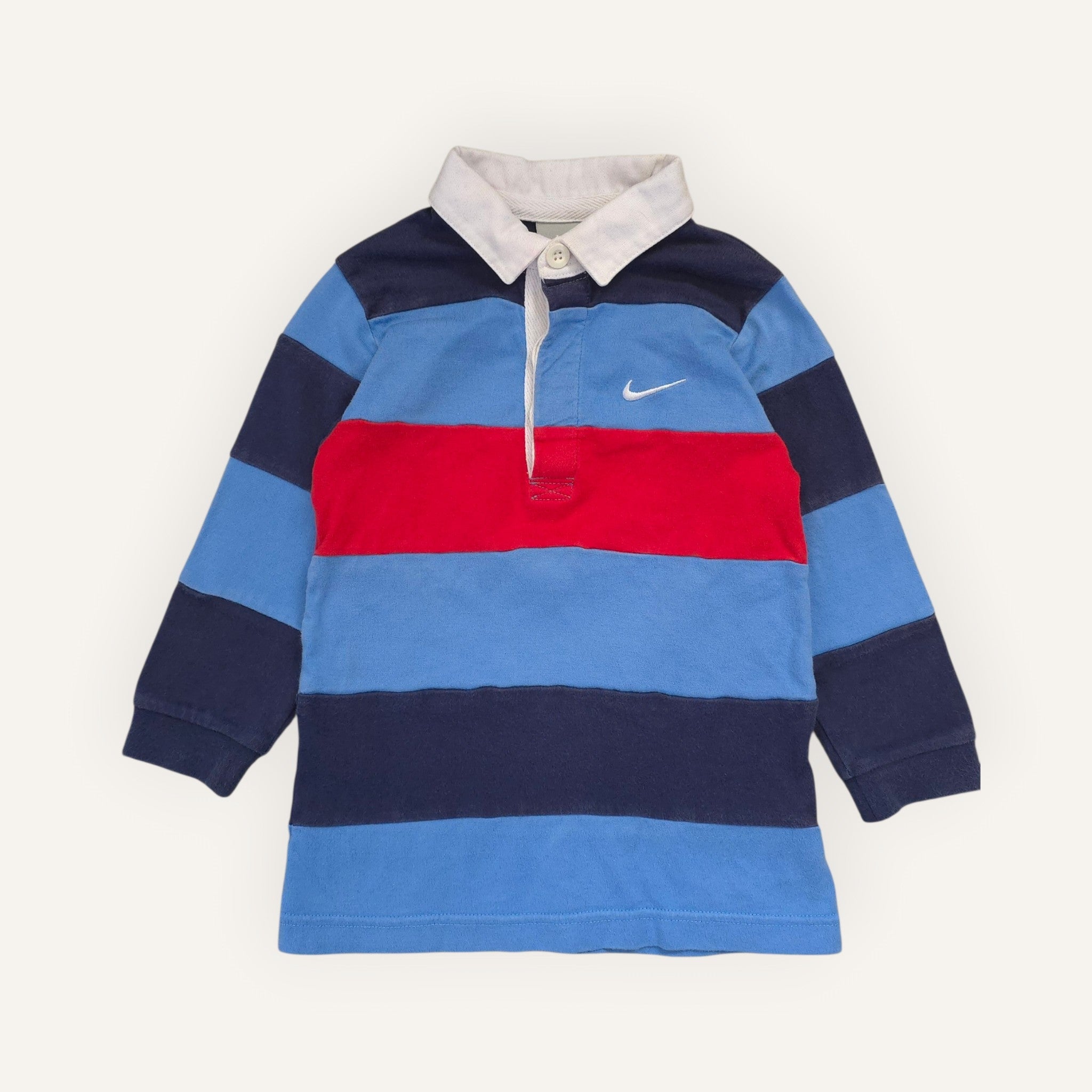 Y2K Nike Striped Long Sleeve Polo (2T)