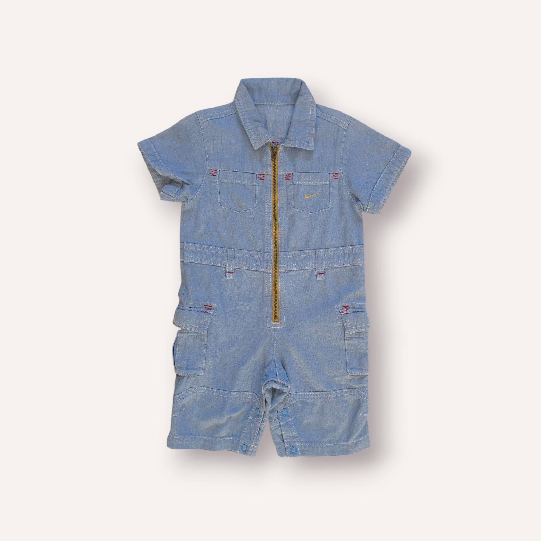 Y2K Nike Light-Wash Denim Boilersuit (1-2T)