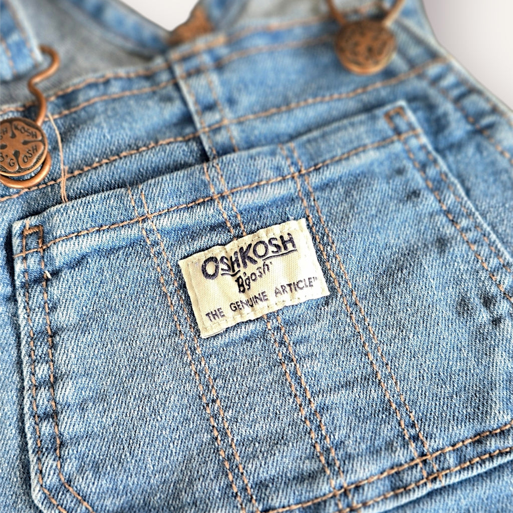 Oshkosh Flower Embroided Denim Shortalls (2T)