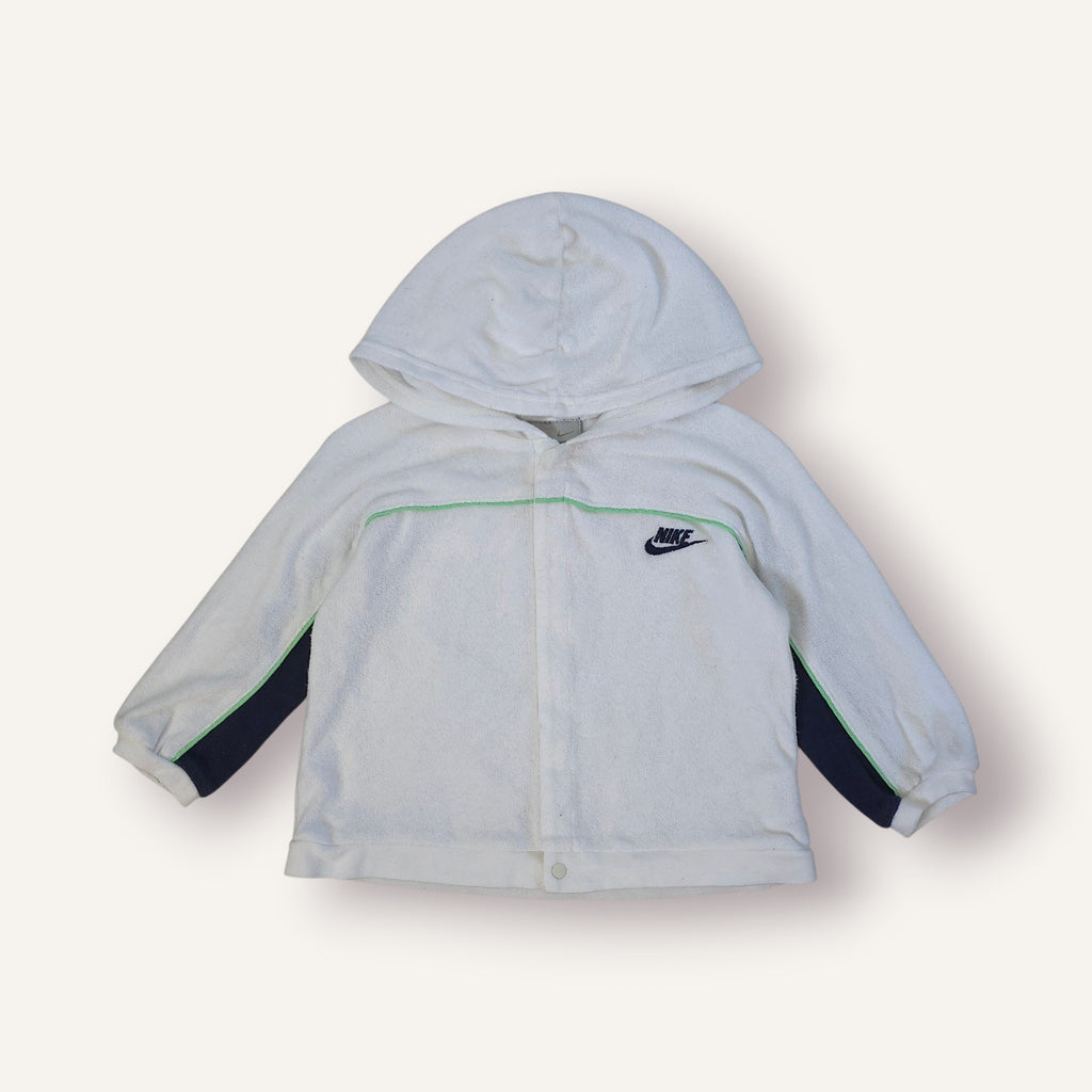 Y2K Nike White Towelling Button-Up Hoodie (1-2T)