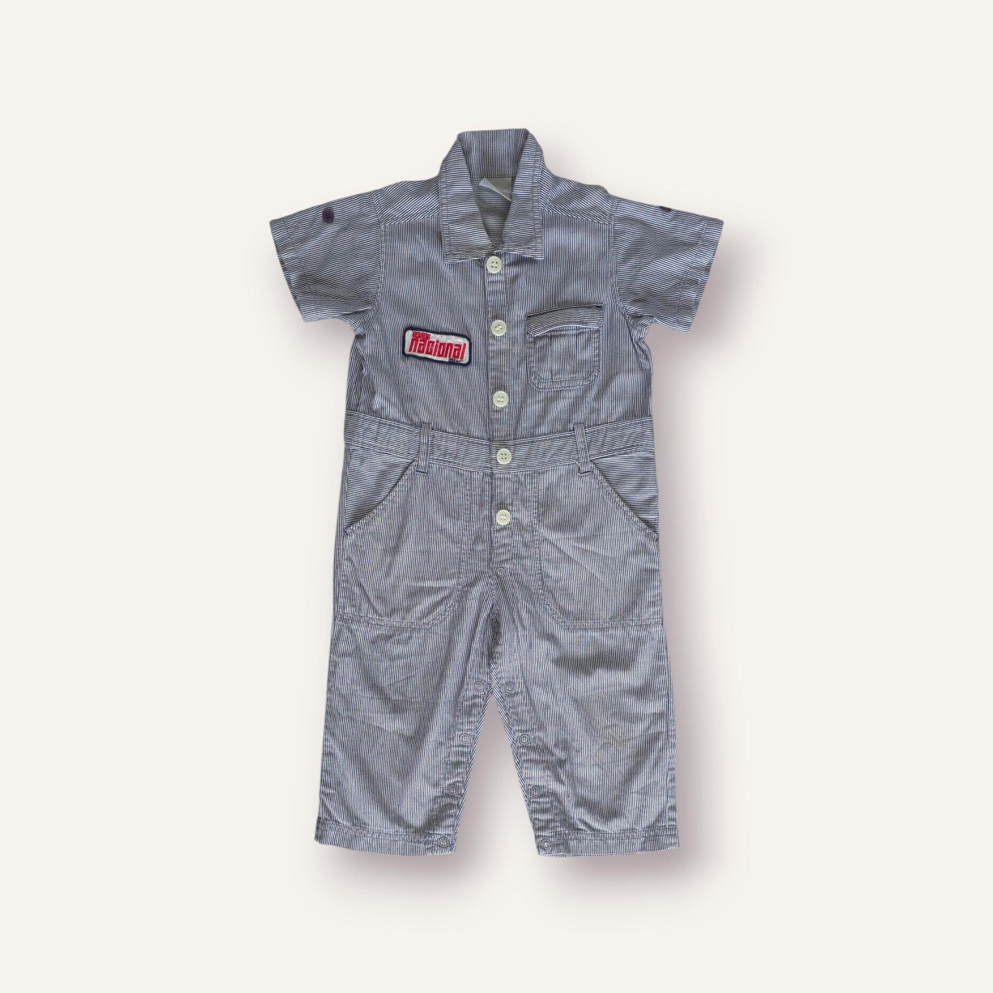Y2K Navy and White Striped Nike Boilersuit (1-2T)