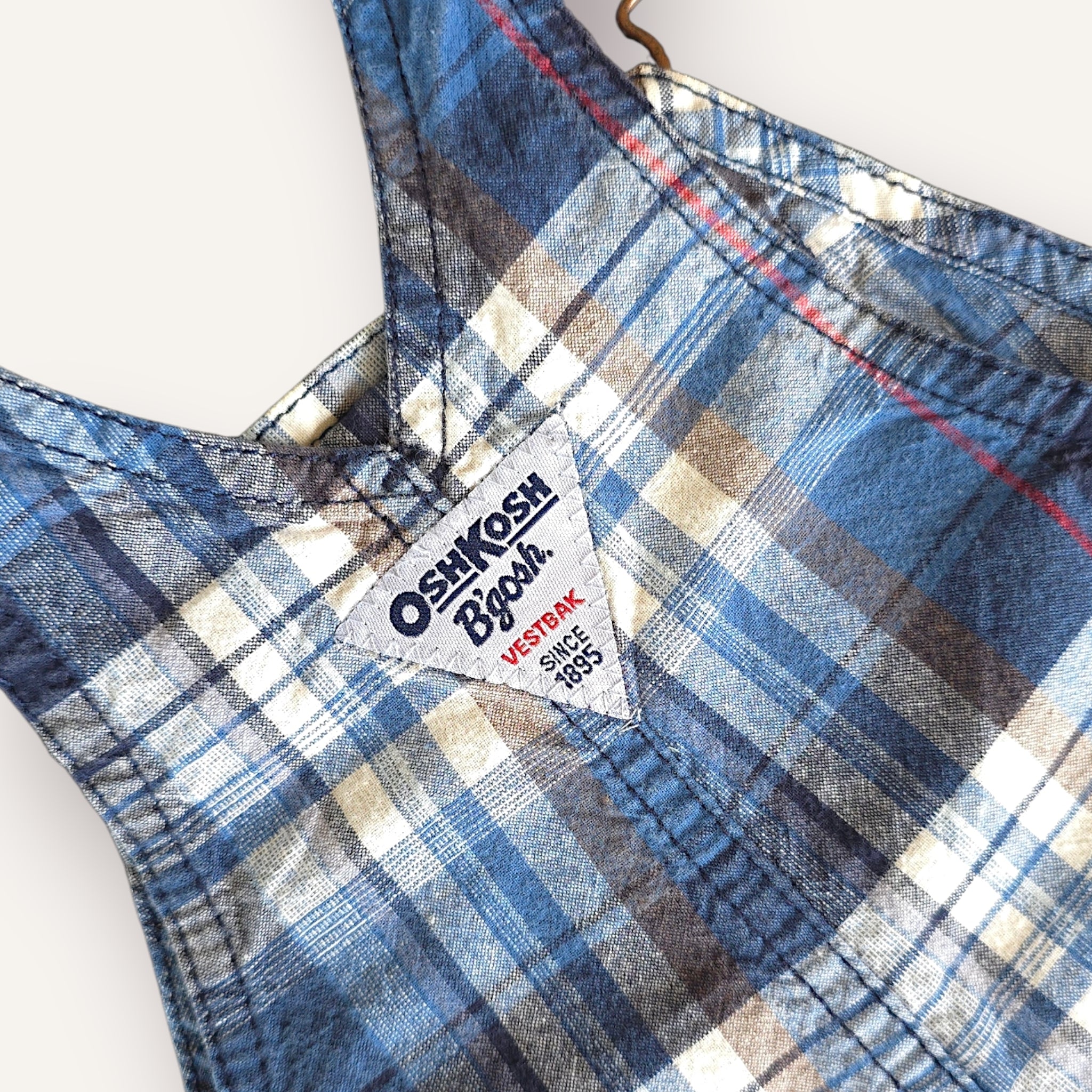 Oshkosh Multi-Coloured Plaid Shortalls (6M)