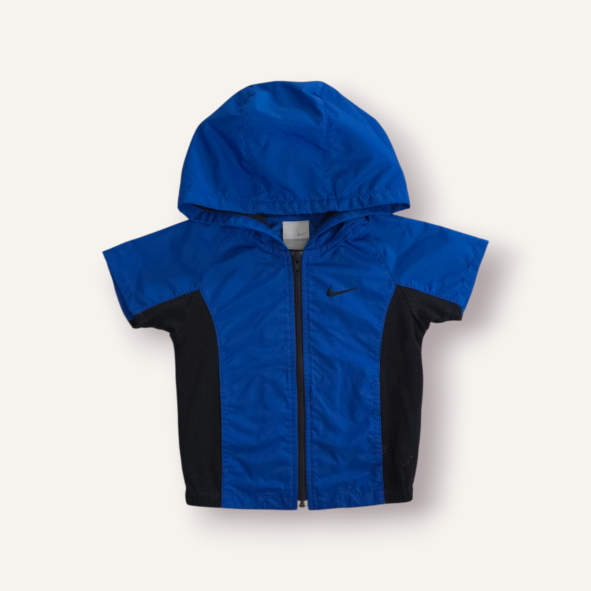 Y2K Nike Electric Blue Short-Sleeved Windbreaker (1-2)