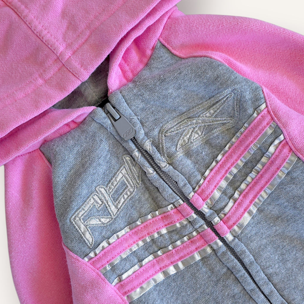 Vintage Reebok Pink and Grey Zippy Hoodie (12M)