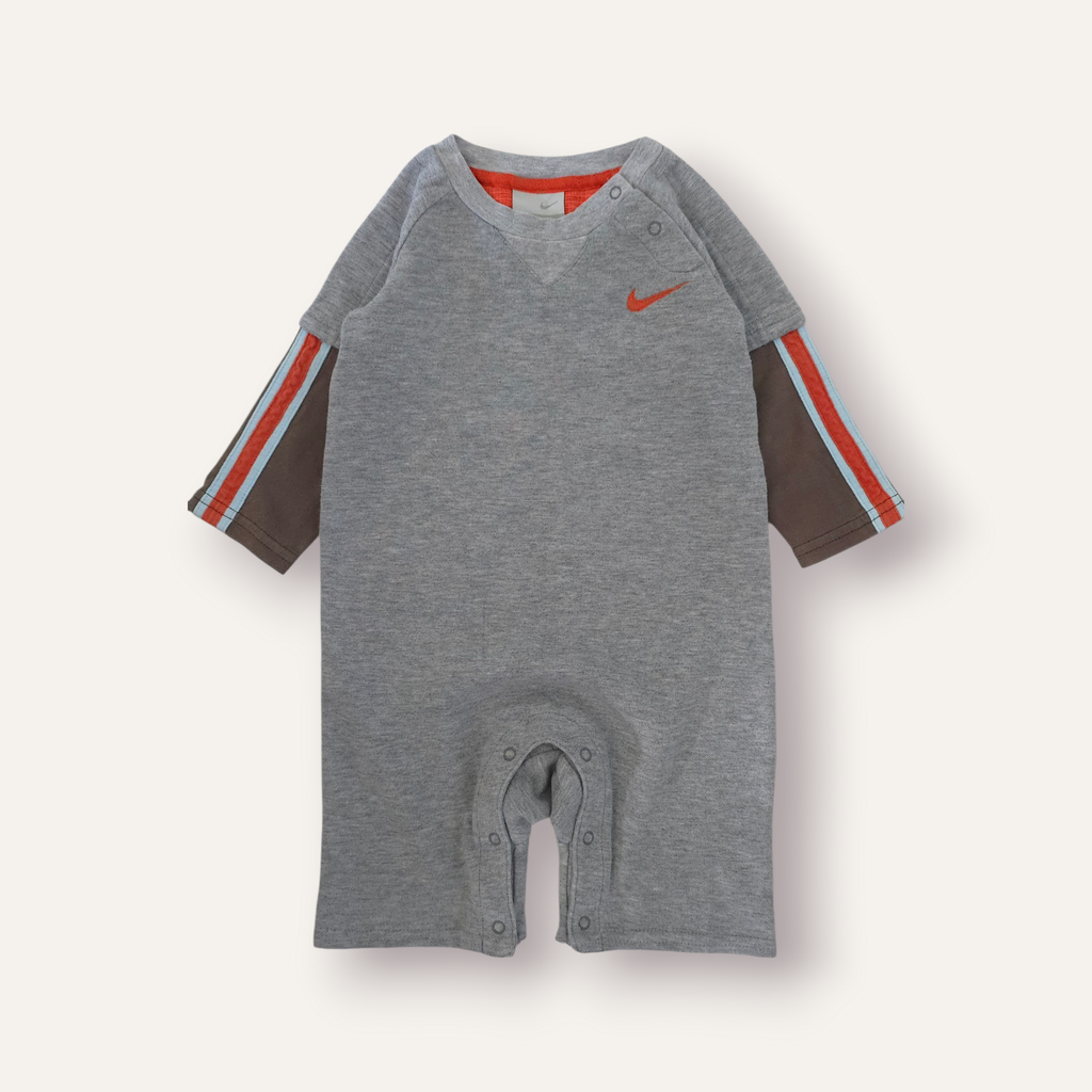Y2K Grey, Brown & Orange Nike Romper (6/12M)
