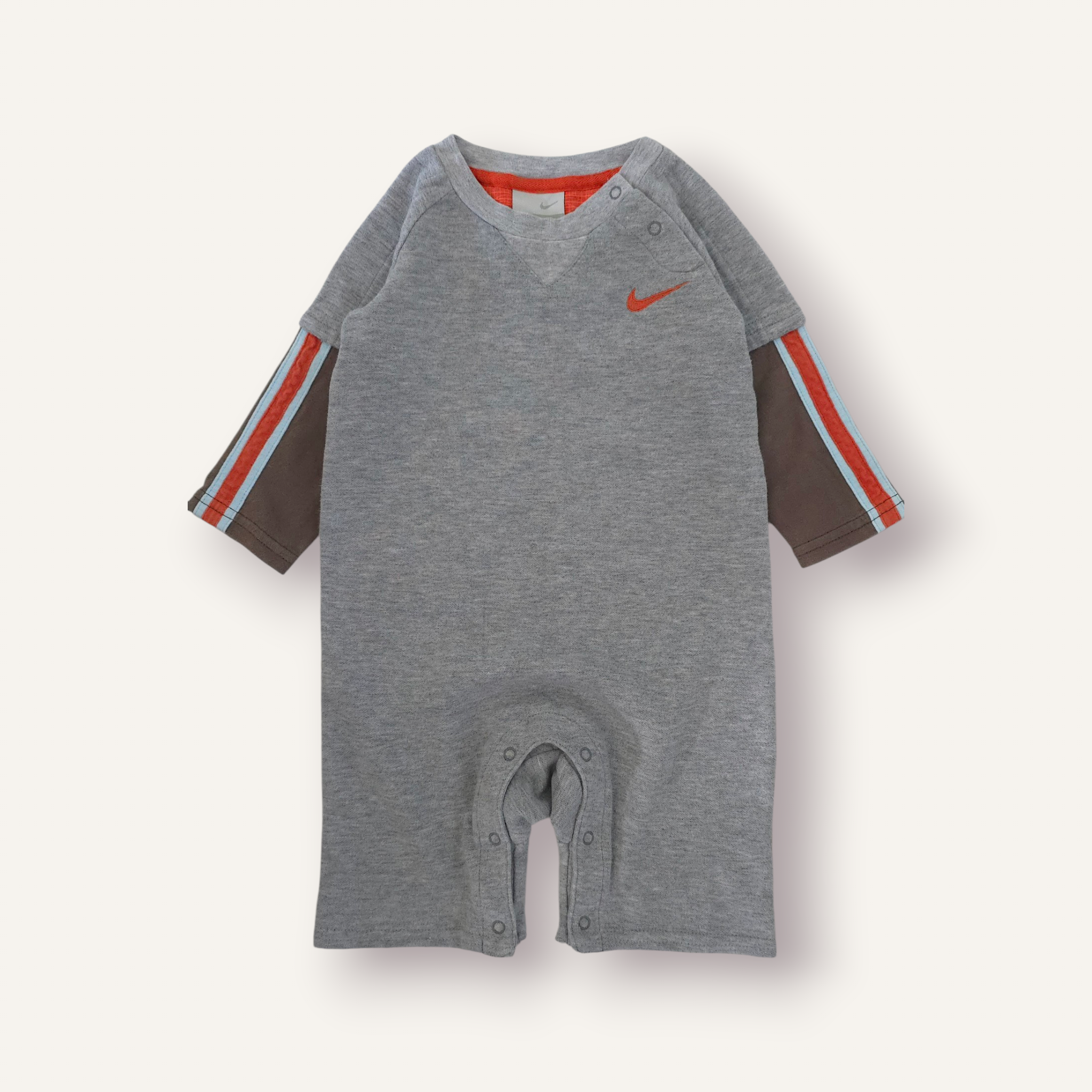 Y2K Grey, Brown & Orange Nike Romper (6/12M)