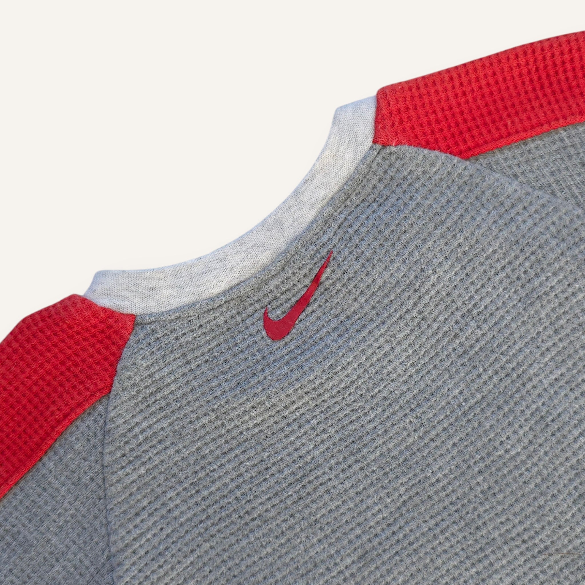 Y2K Grey and Red Nike Romper (1-2T)