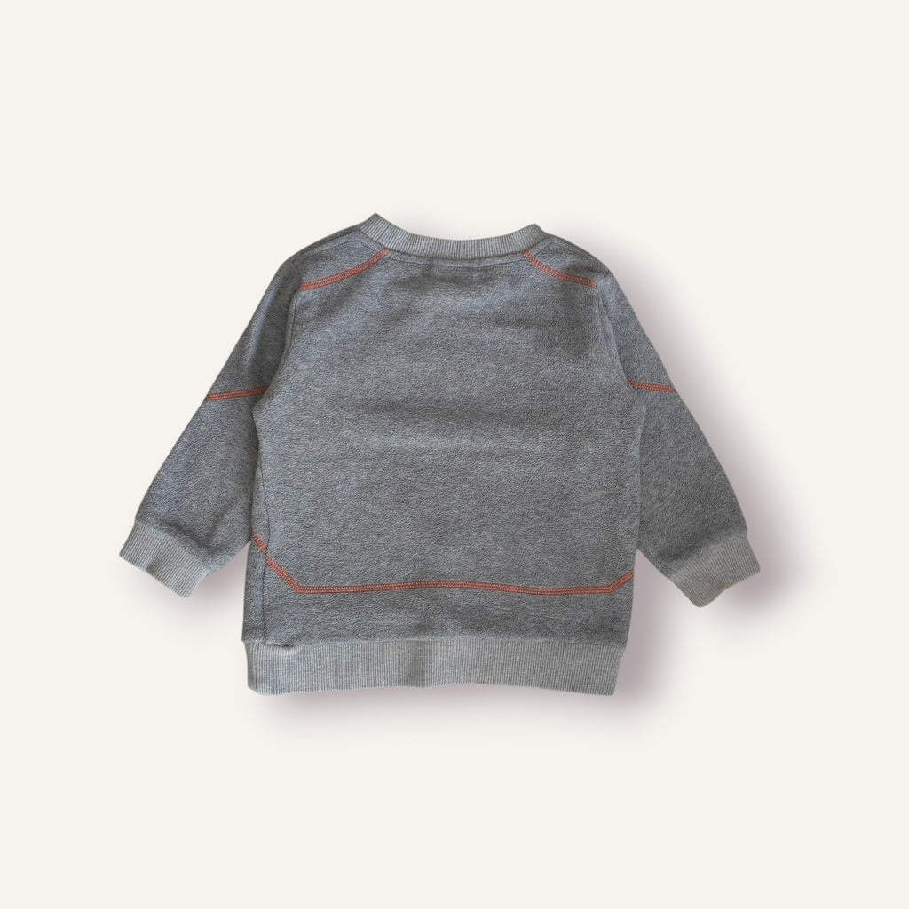 Y2K Nike Grey Fleece Crewneck w Orange Detailing (18/24M)