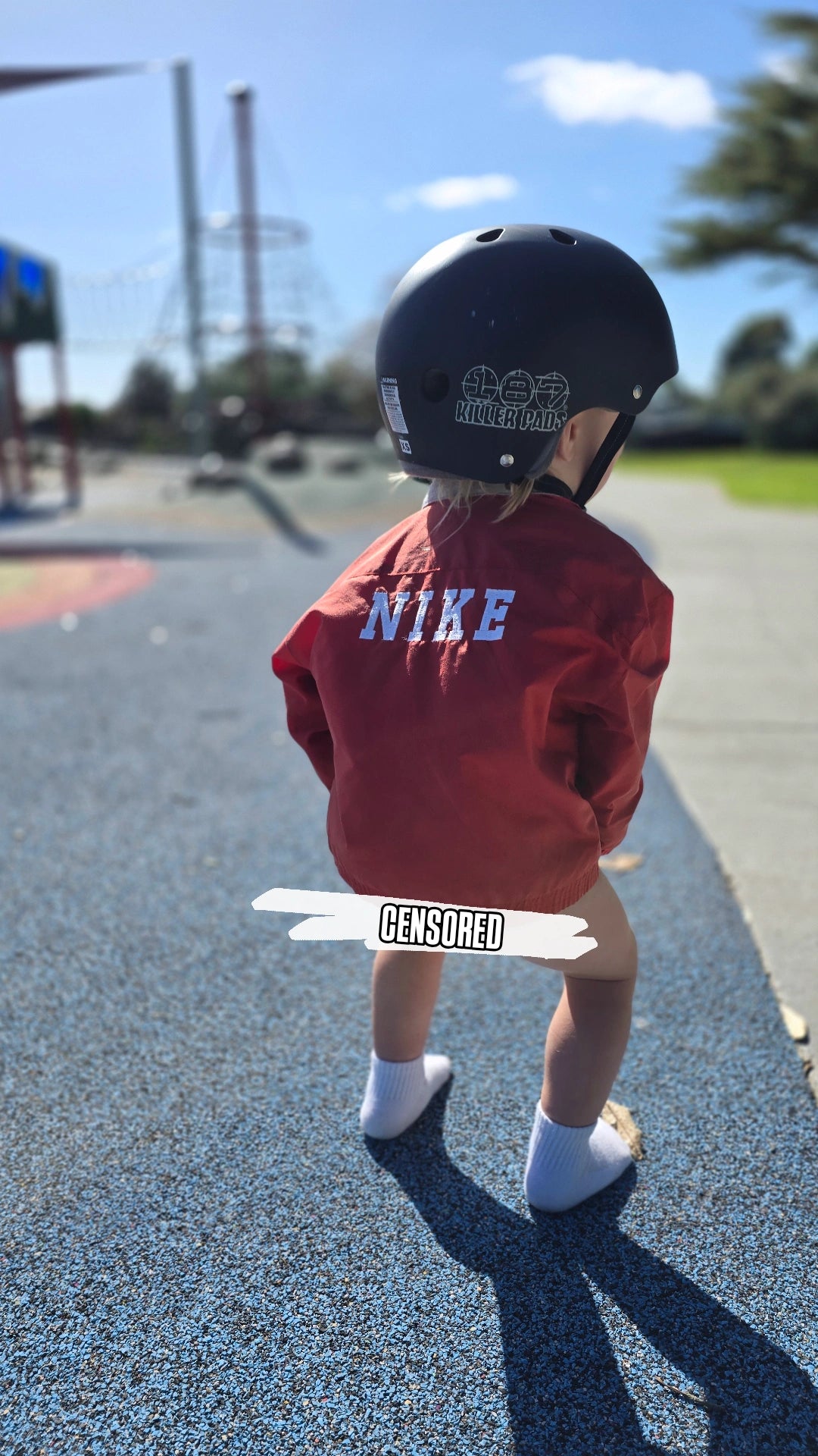 90s Nike Red Lined Windbreaker Jacket (3T)