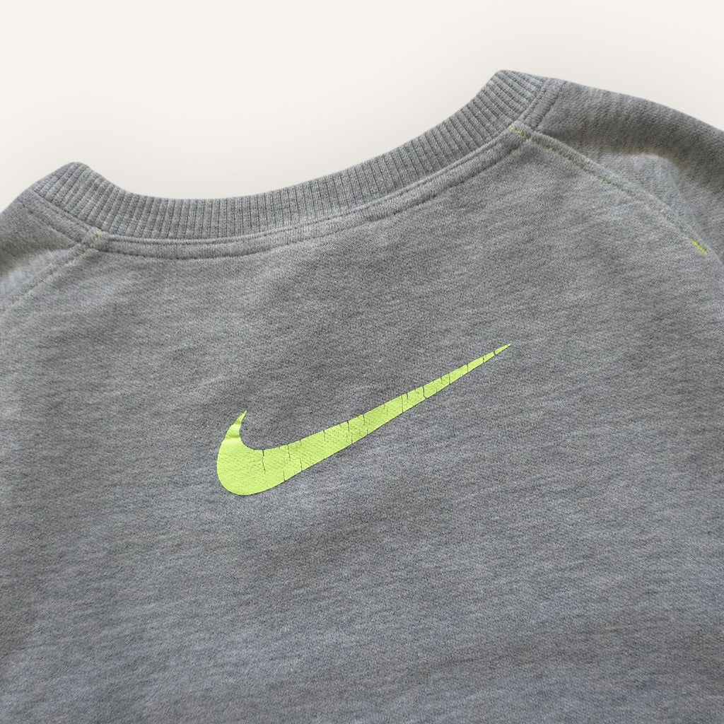 Y2K Nike Grey and Neon Green Crewneck (18/24M)