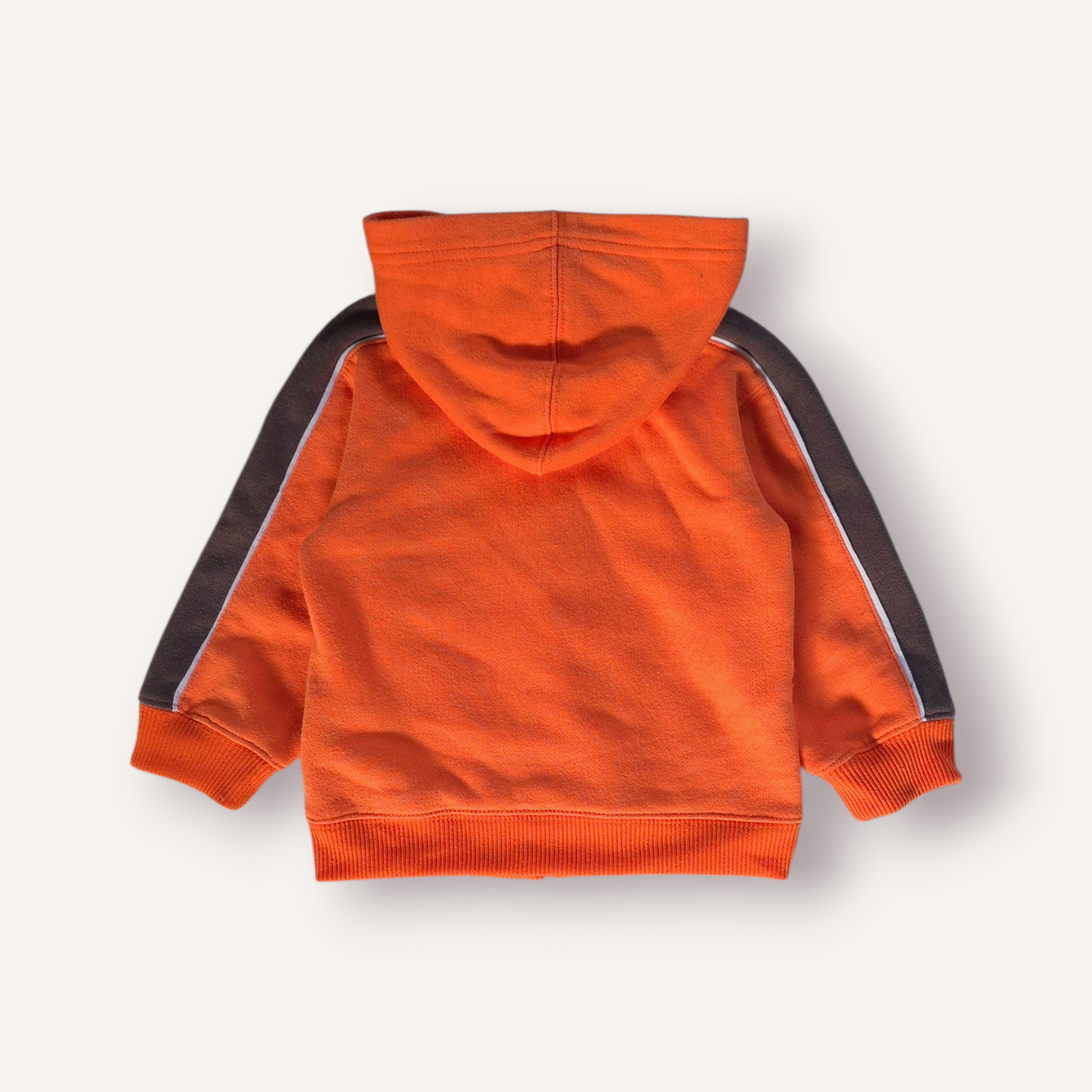 Y2K Nike Orange and Brown Zip Up Hoodie (2T)