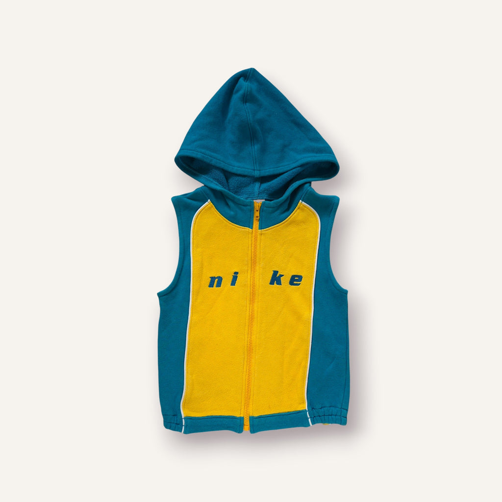 Y2K Yellow and Turquoise "Nike" Embroidered Vest (3T)