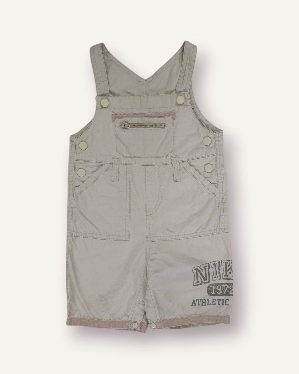 Y2K Beige and Khaki Nike Shortalls (1-2T)