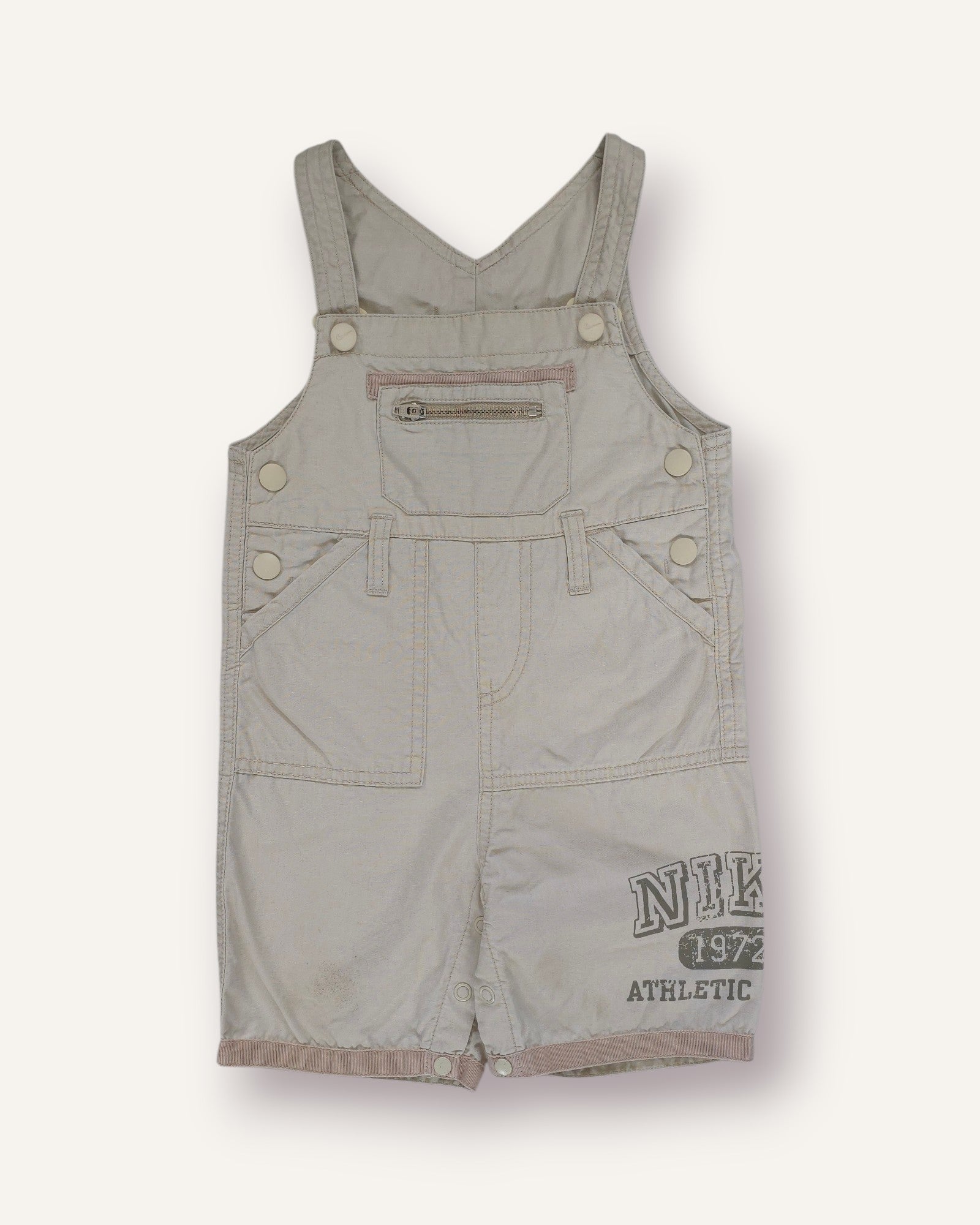 Y2K Beige and Khaki Nike Shortalls (1-2T)