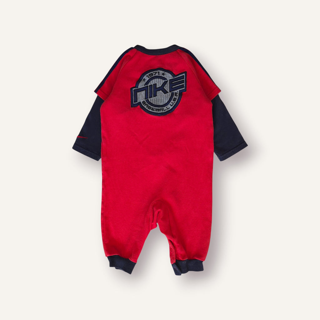 Y2K Nike Red Baseball Romper (6/12M)