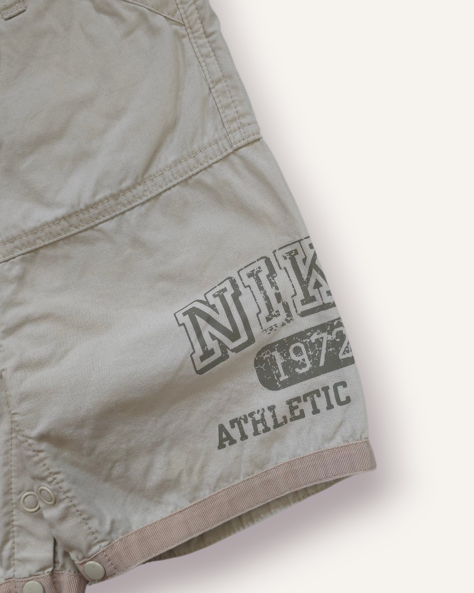 Y2K Beige and Khaki Nike Shortalls (1-2T)