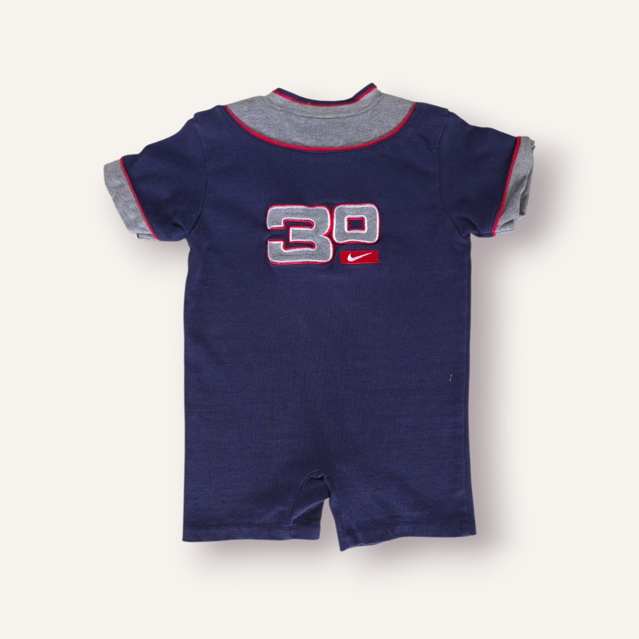 Y2K Navy and Grey Nike "30" Romper (18/24M)