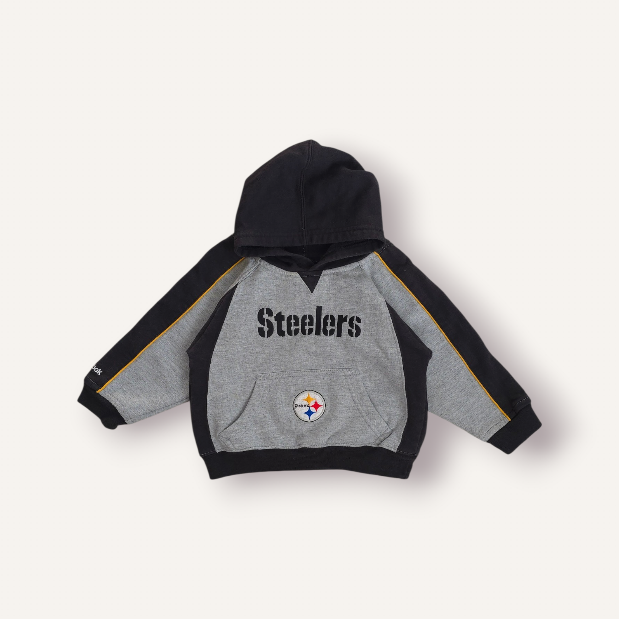 Reebok Grey and Black Steelers Hoodie (18/24M)