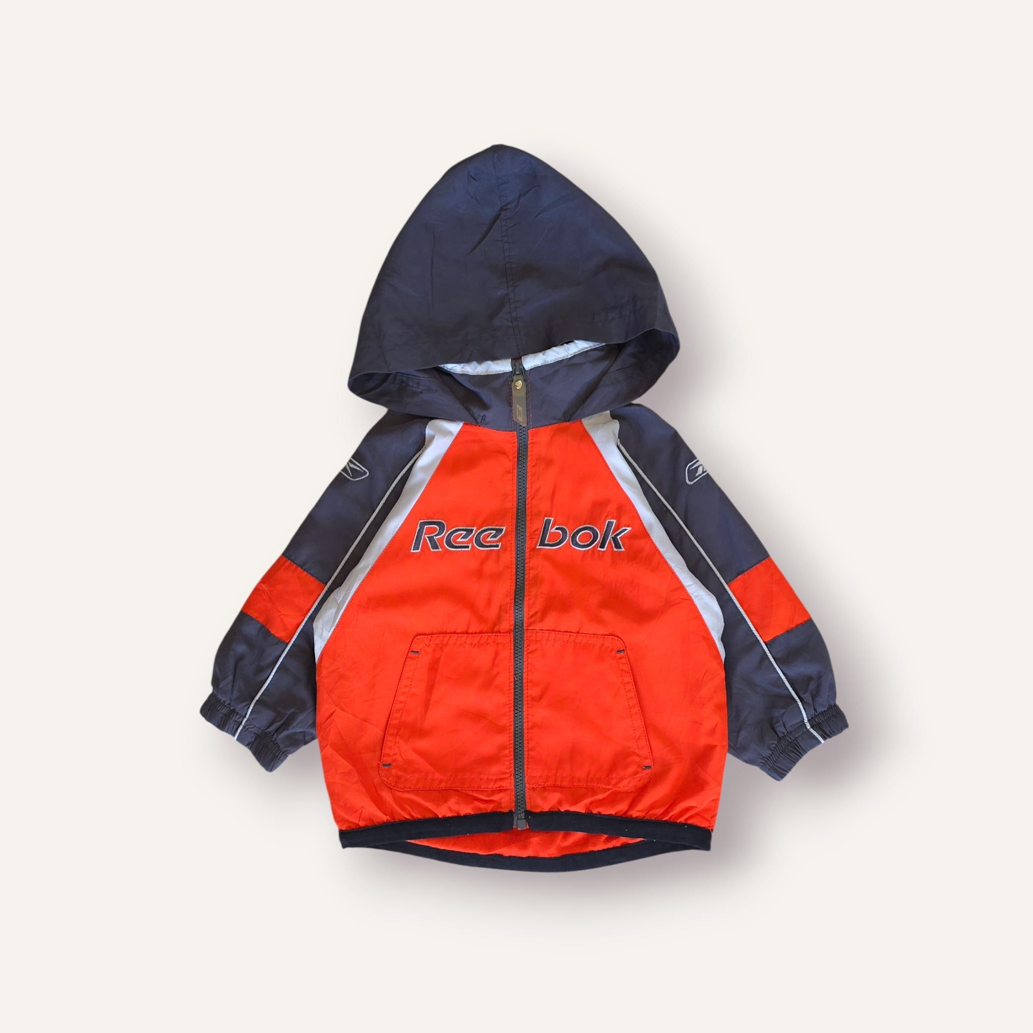 Vintage Reebok Orange and Grey Windbreaker (1-2T)