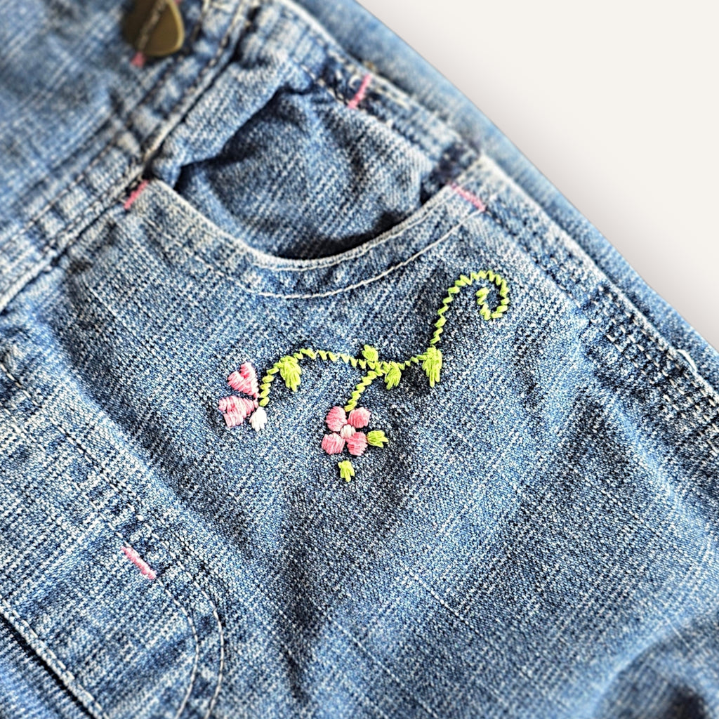 Carhartt Flower Embroided Denim Bubble Shortalls (2T)