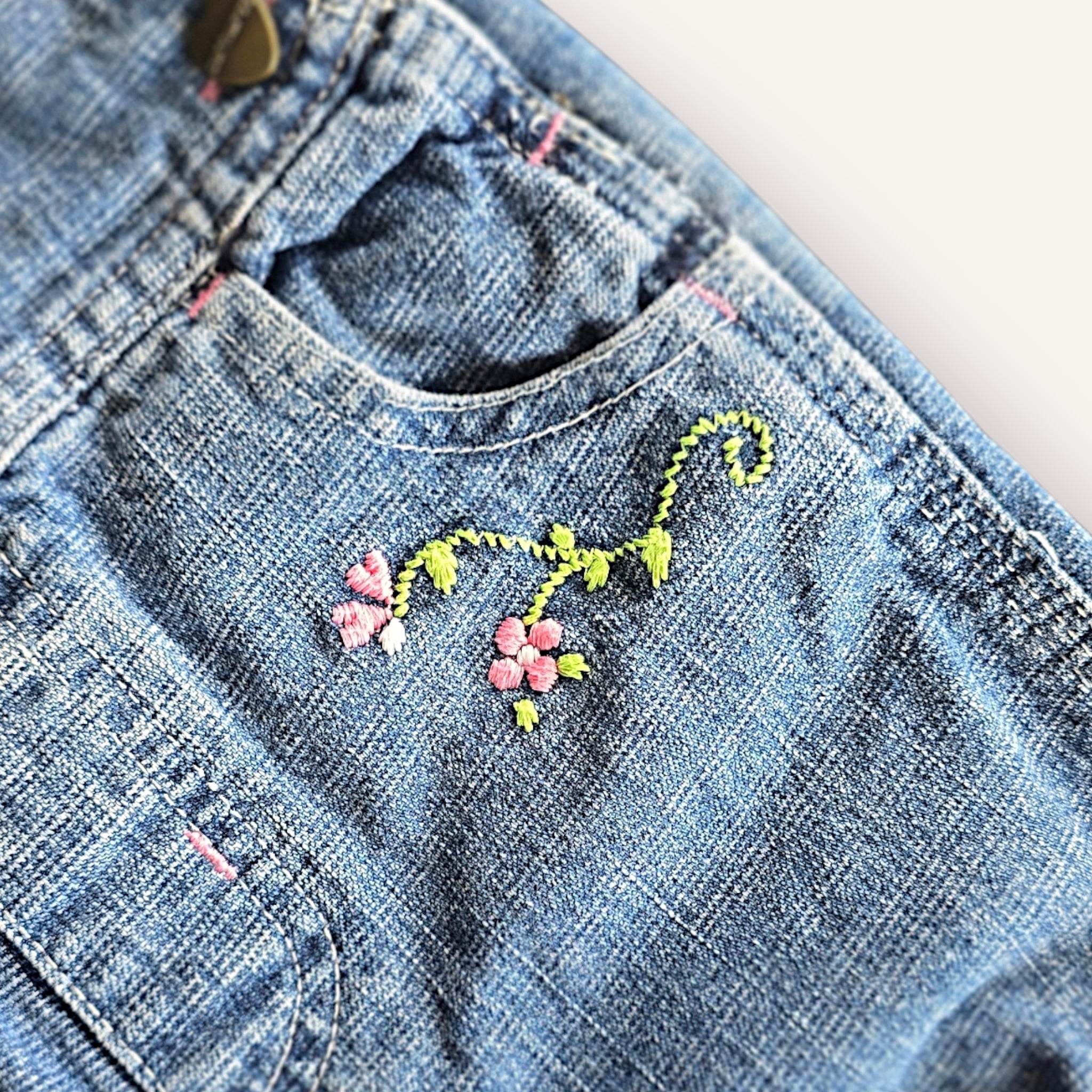 Carhartt Flower Embroided Denim Bubble Shortalls (2T)