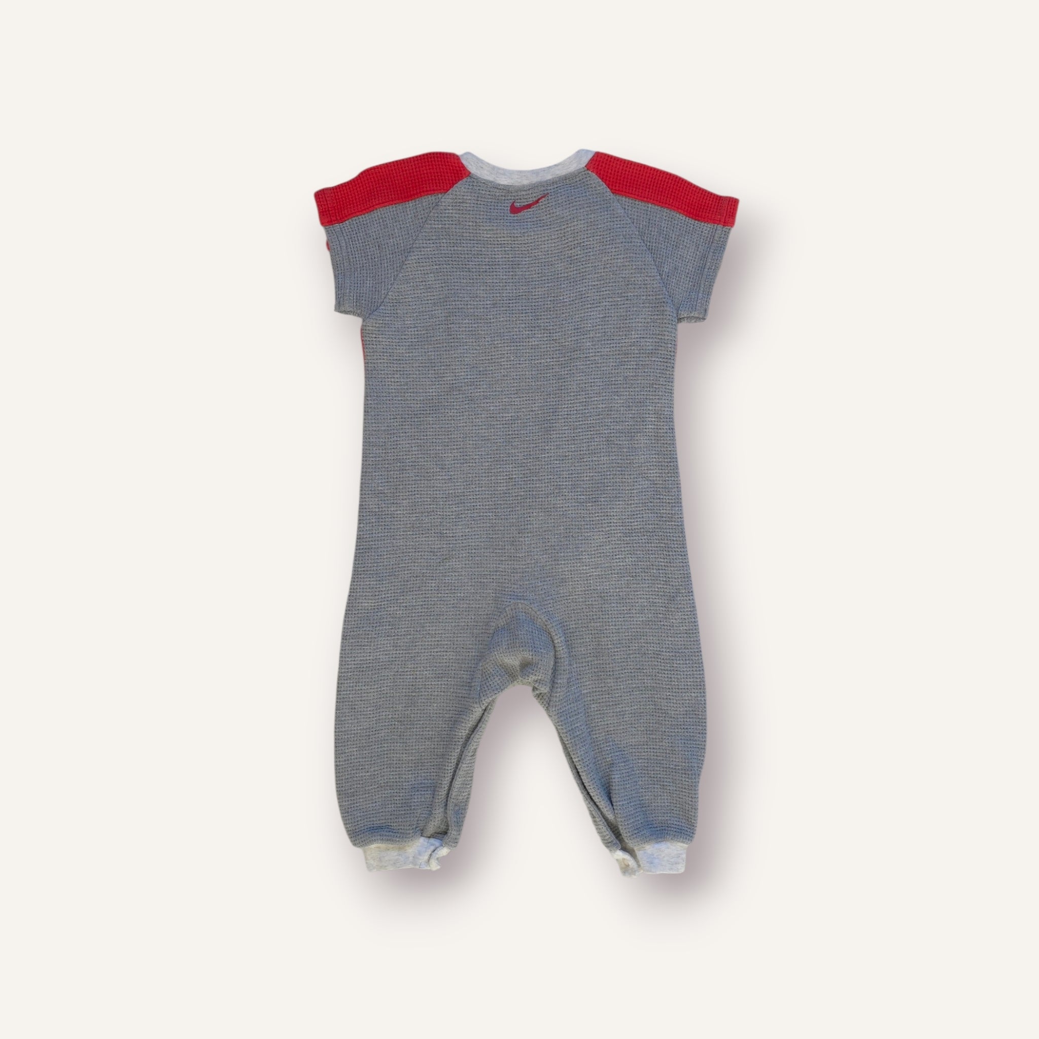 Y2K Grey and Red Nike Romper (1-2T)