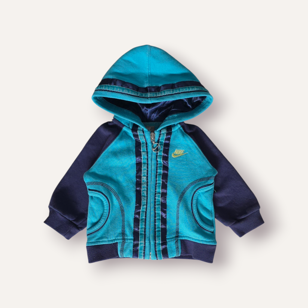 Y2K Nike Turquoise and Navy Zip Hoodie (6/12M)
