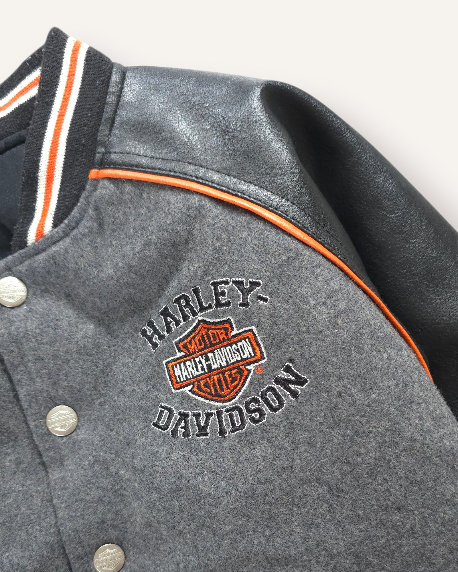 Harley Davidson Reversible Leather Varisty Jacket (7/8)