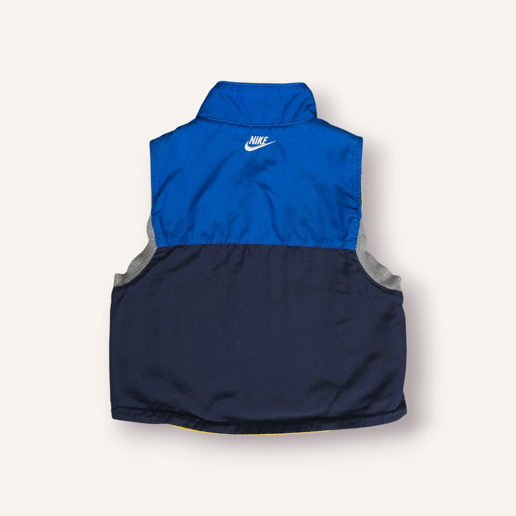 Y2K Nike Navy, Blue, Yellow and Grey Reversible Vest (2T)