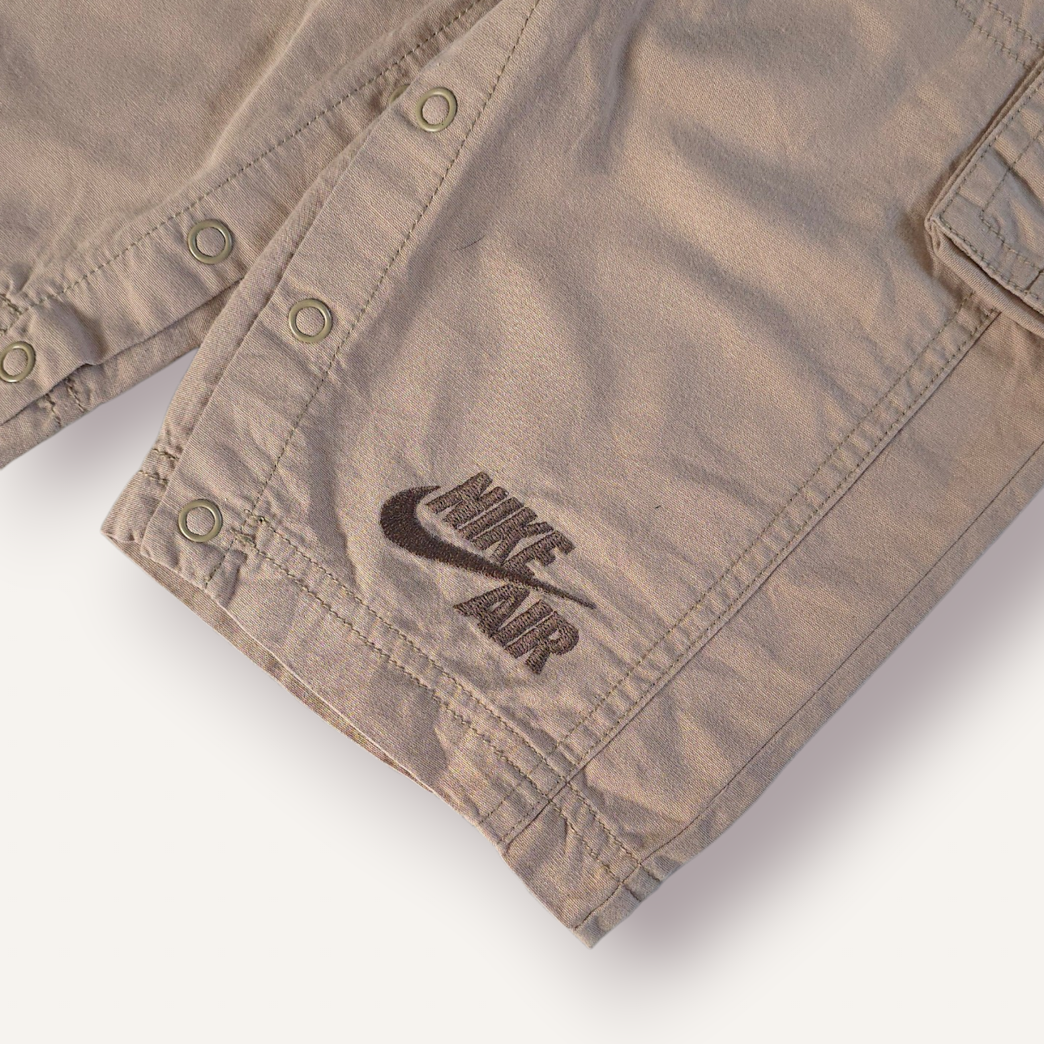 Y2K Nike Cream Overalls w Chocolate Brown Detailing (2T)