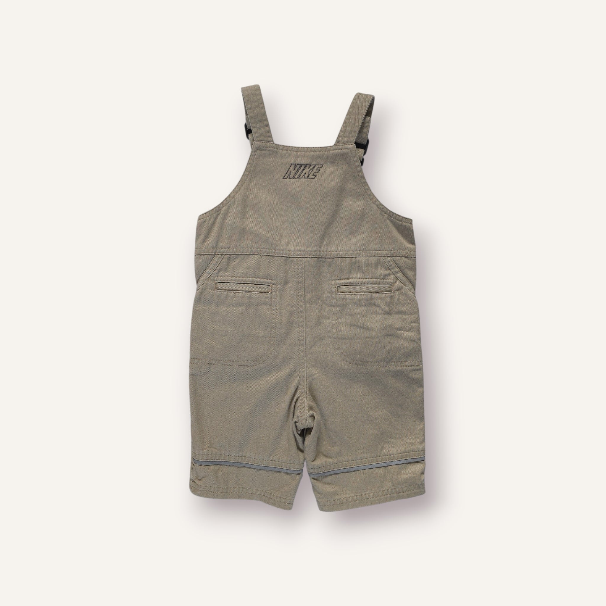Y2K Beige and Red Nike Overalls (2T)