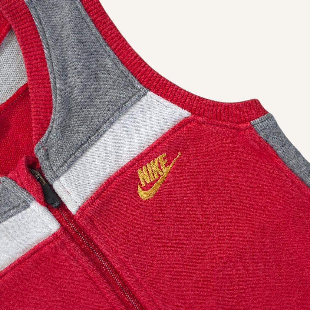 Y2K Red and Grey Nike Romper (2T)