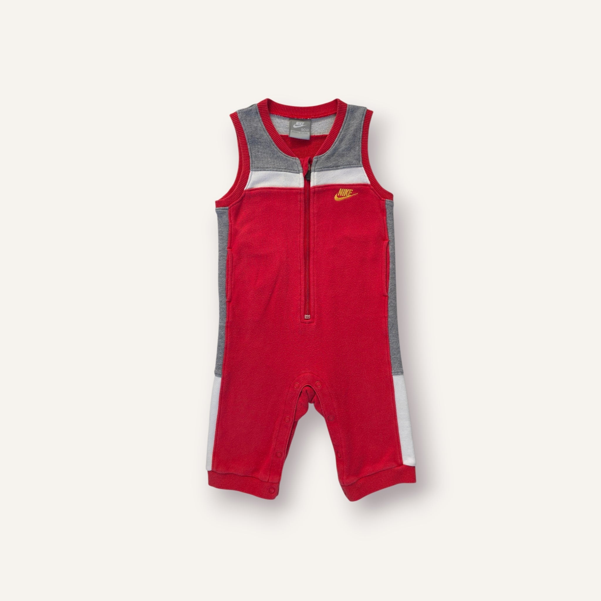 Y2K Red and Grey Nike Romper (2T)