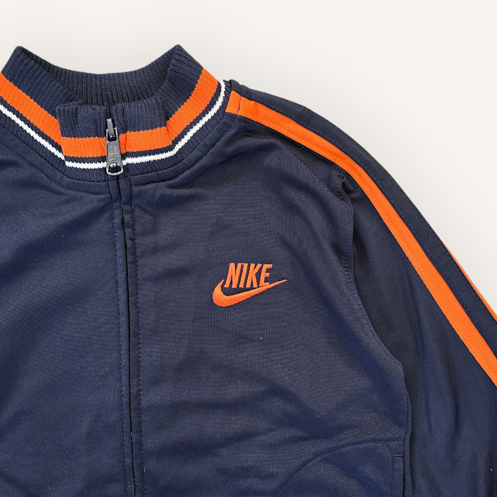 Y2K Nike Navy and Orange Track Jacket (3T)