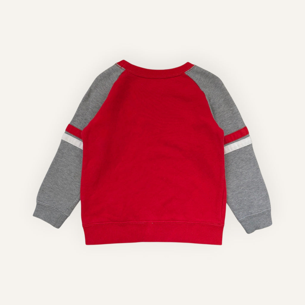 Y2K Nike Red, Grey and White Embroidered "Tick" Crewneck (3T)