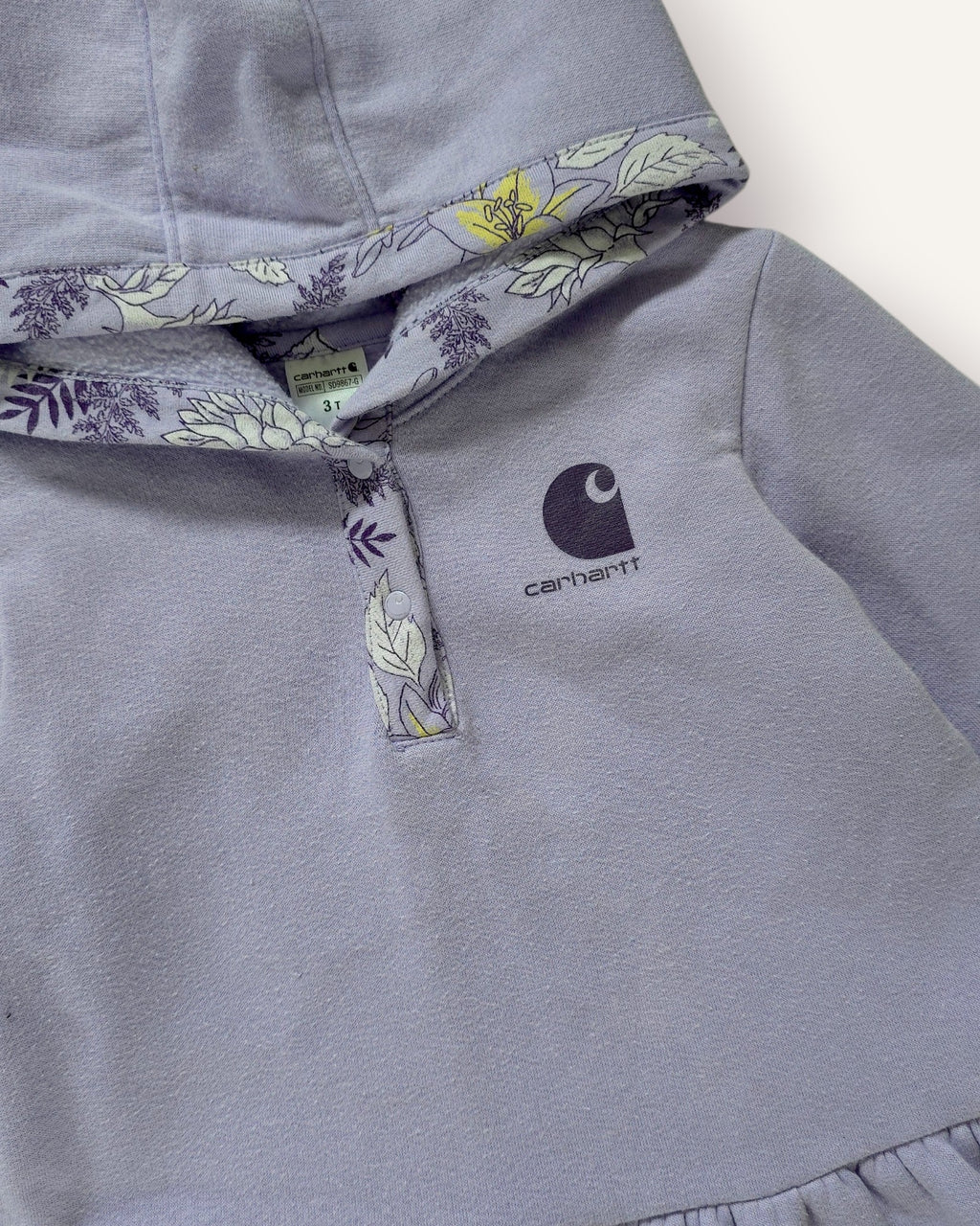Carhartt Lilac Floral Trim Peplum Hoodie (3T)