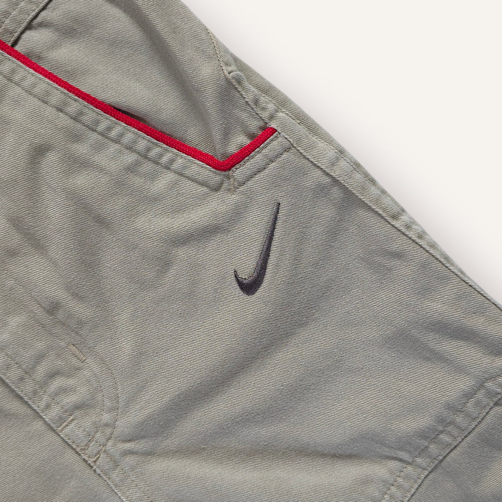 Y2K Beige and Red Nike Overalls (2T)