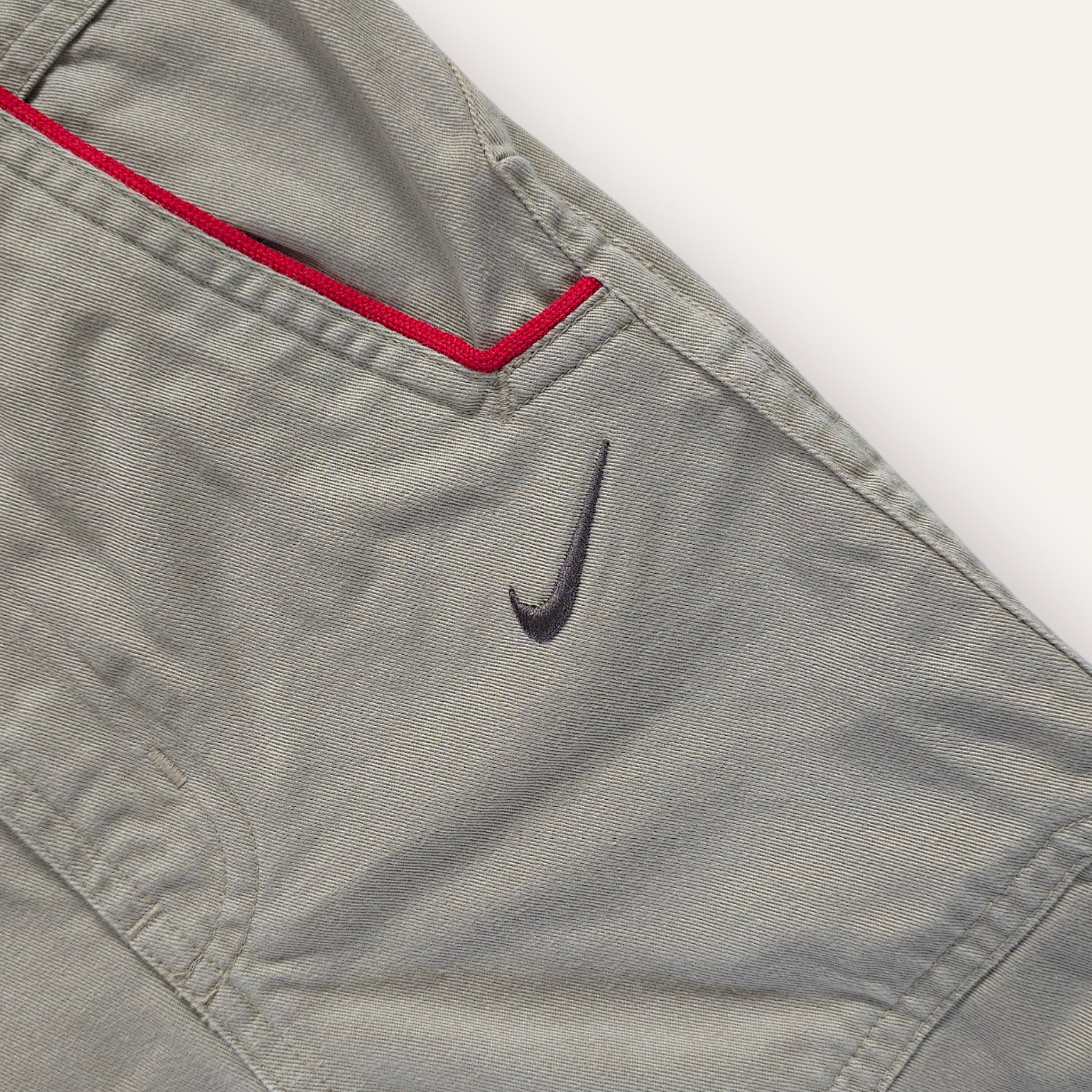Y2K Beige and Red Nike Overalls (2T)