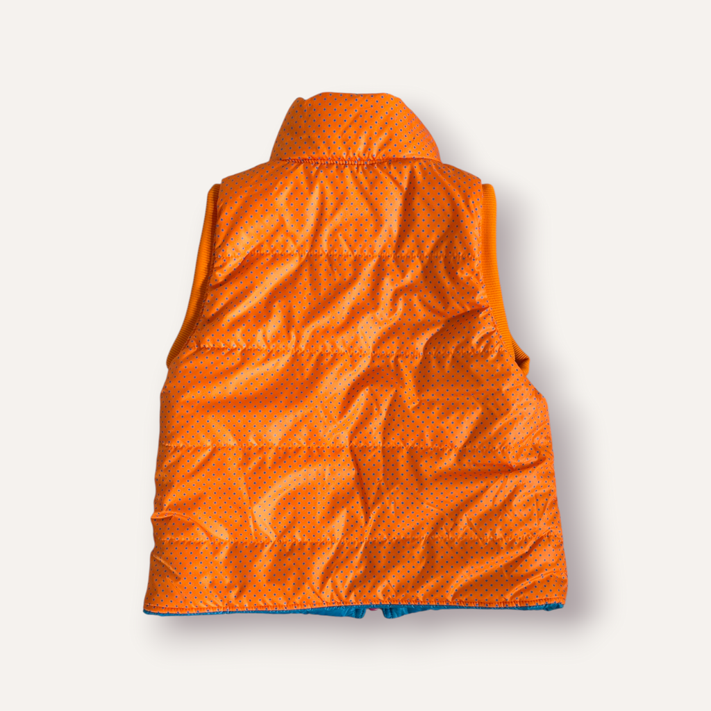 Y2K Nike Blue and Orange Reversible Polka Dot Vest (3T)