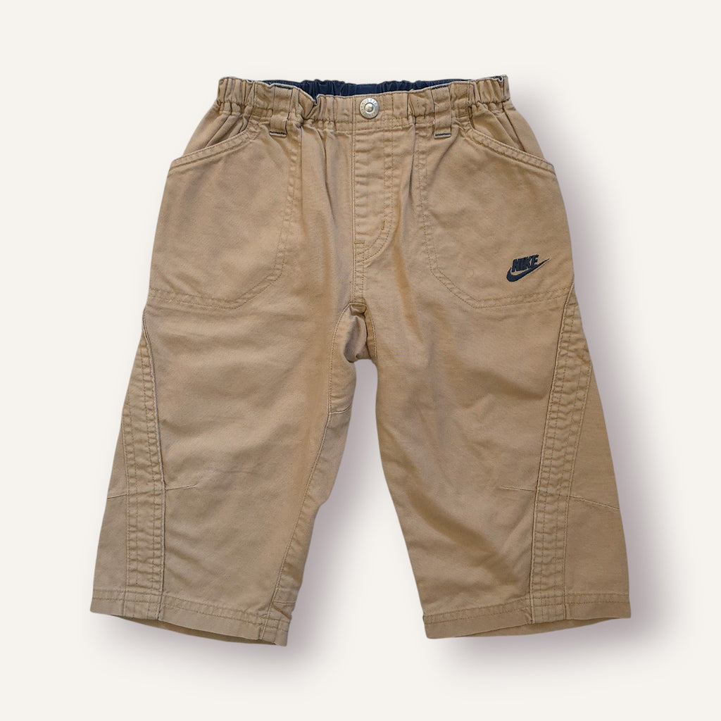 Y2K Nike Camel Toned Straight-Leg Pants w Navy Details (3T)
