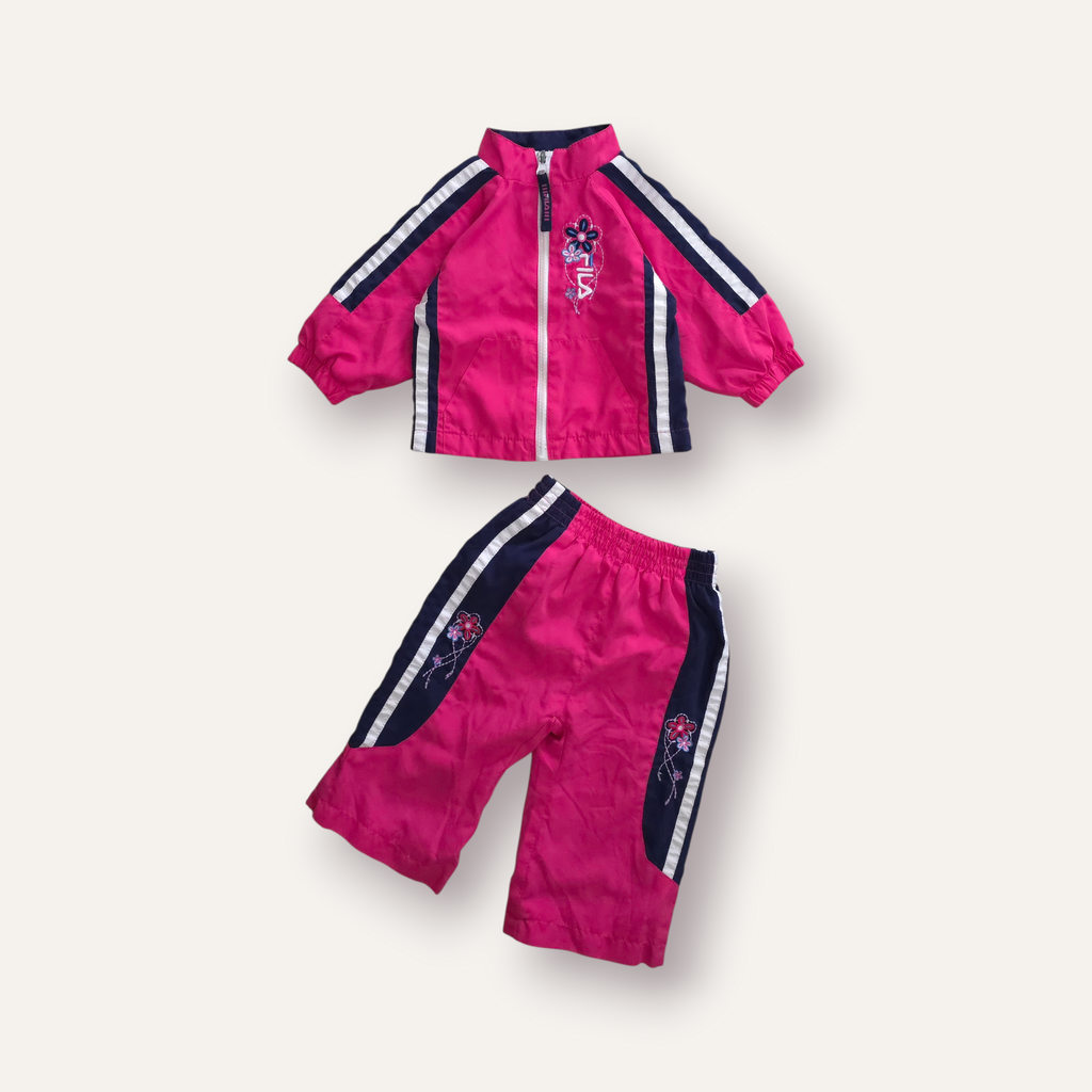 Vintage Magenta Fila Flower Set (6/12M)