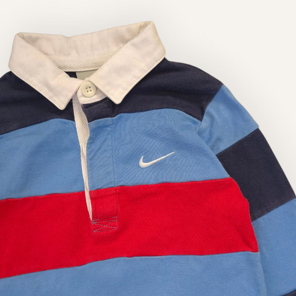 Y2K Nike Striped Long Sleeve Polo (2T)