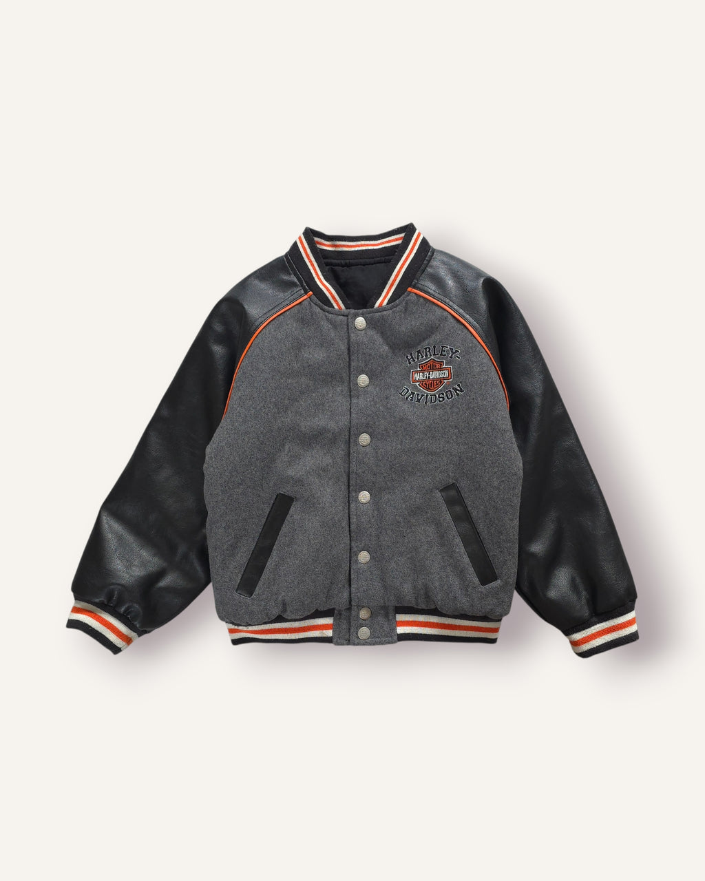 Harley Davidson Reversible Leather Varisty Jacket (7/8)
