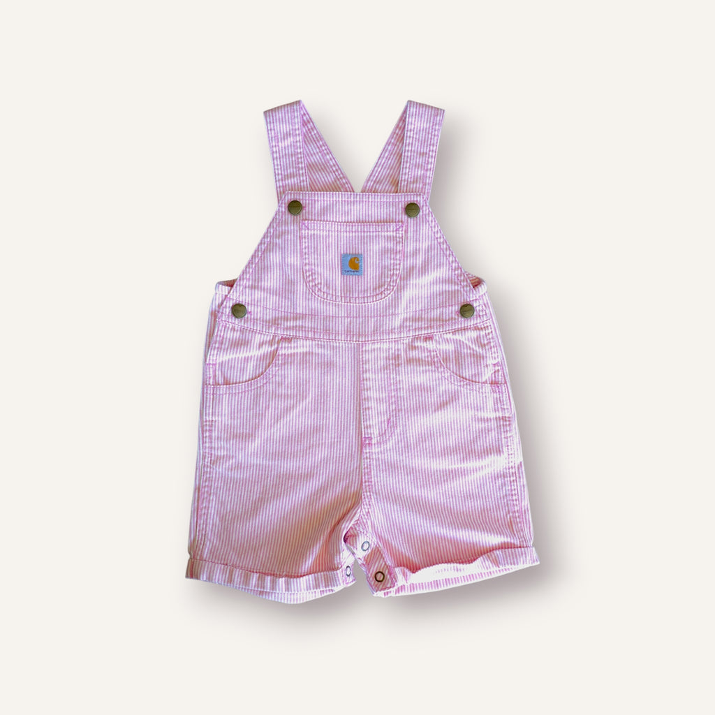 Carhartt Pink Pinstripe Shortalls (2T)