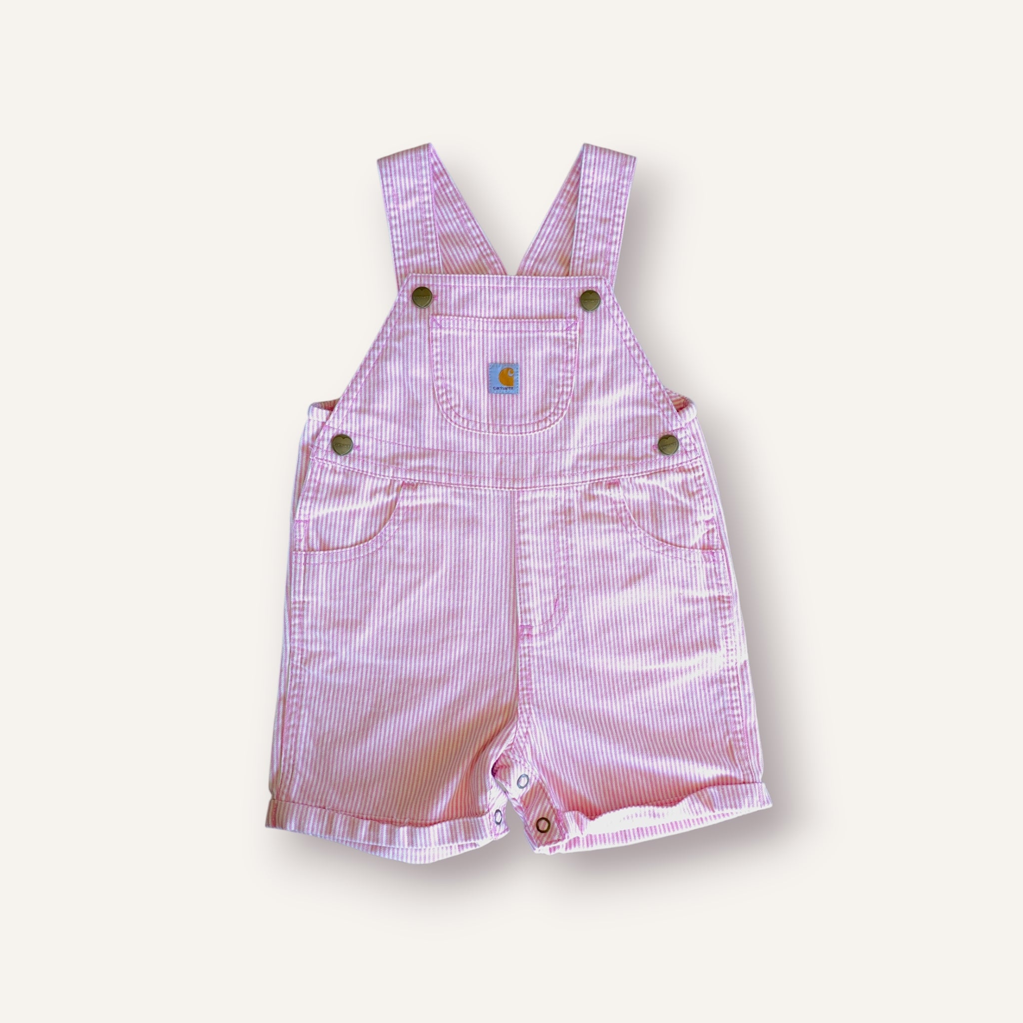 Carhartt Pink Pinstripe Shortalls (2T)