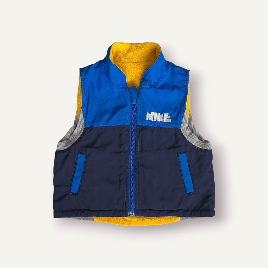 Y2K Nike Navy, Blue, Yellow and Grey Reversible Vest (2T)